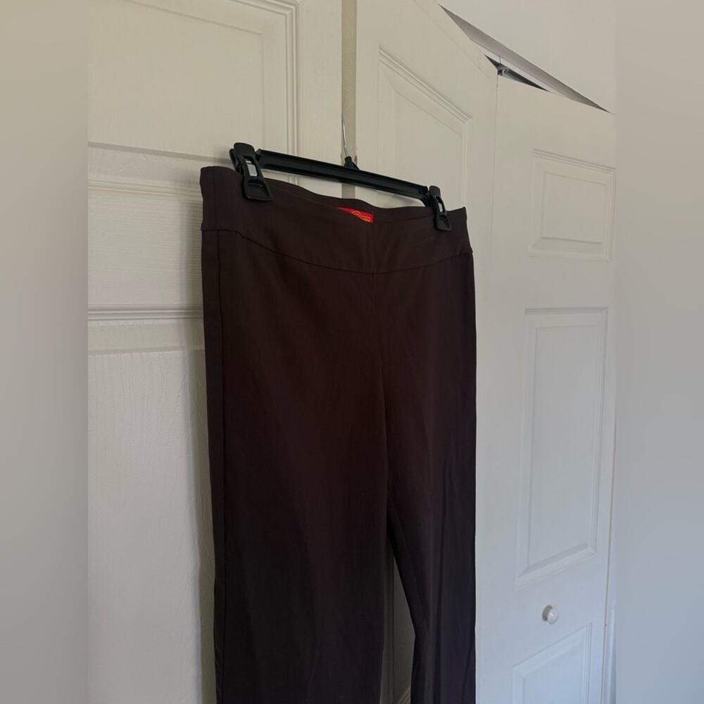 Krazy Larry Brown Stretch Pull on Straight Leg Pants Size 10 - Picture 3 of 5